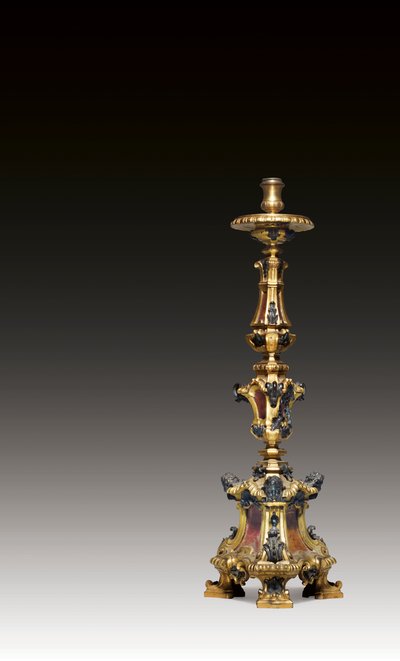 Candlestick with Cupid Masks and Busts on a Scrolled Base, Rome by Unbekannt
