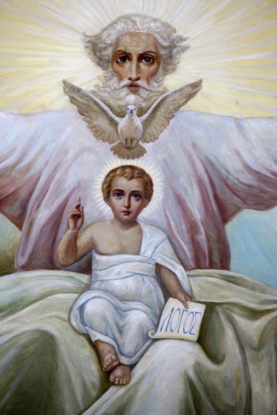 Ceiling fresco in the Russian Orthodox Church of the Holy Trinity, Jerusalem, Israel by Unbekannt