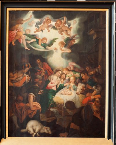 Church (Basilique Notre-Dame de Tongre). Interior. Triptich. The Birth. by Unbekannter Künstler