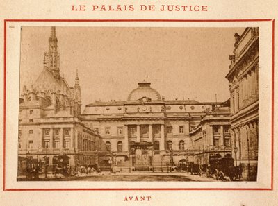Commune of Paris (1871): view of the Palais de Justice in Paris before its fire in May 1871 by Unbekannt