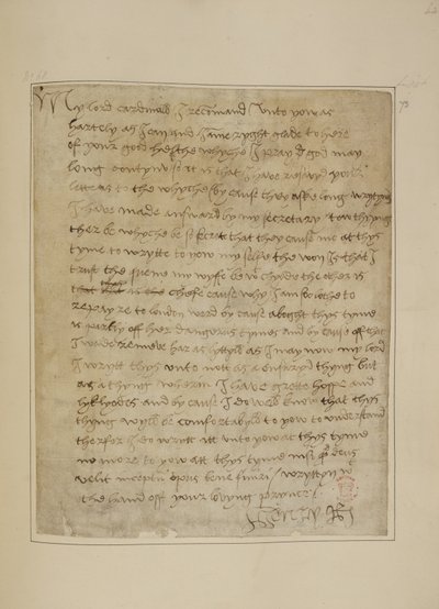 Letter from Henry VIII to Thomas Wolsey, June 1518 by Unbekannter Künstler