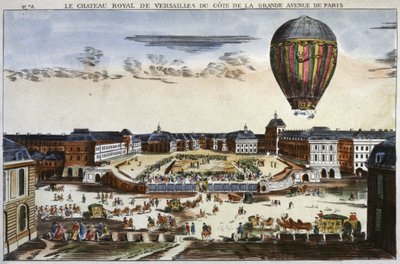 Experiment with a Hot Air Balloon in Versailles by Unbekannter Künstler