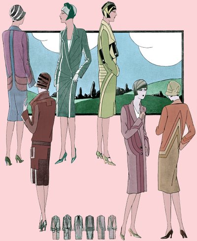 Fashion: light coats in spring 1928 by Unbekannter Künstler