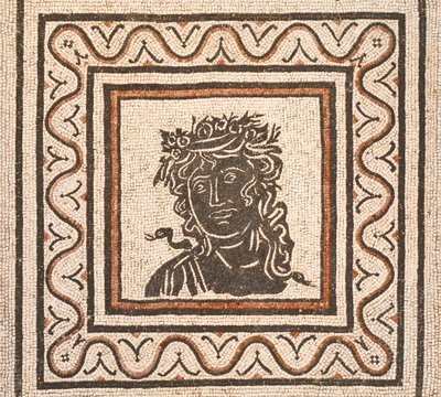 Floor mosaic with the image of a season in the centre, third century AD, National Museum of Rome, Rome, Italy by Unbekannter Künstler