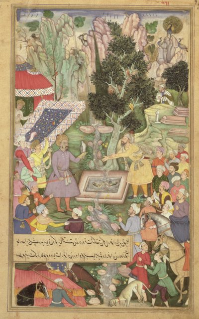 Babur at the Spring of Khawaja Sih Yaran, from the 