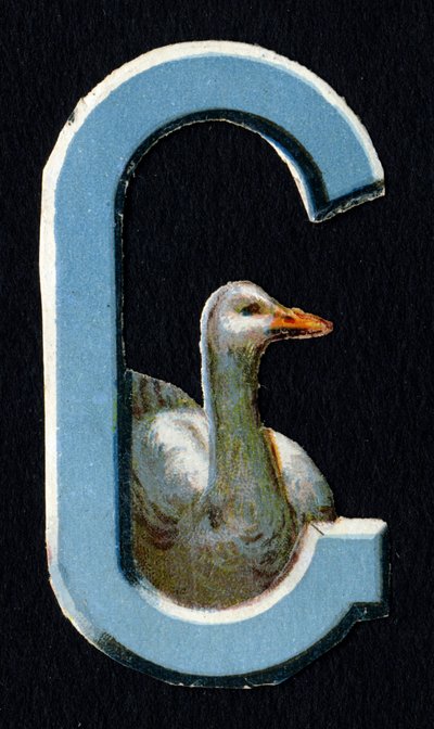 G like Goose. Beetle decoupis on the theme of animals. Engraving. Series of 26 waffle chromolithographs of English origin. End of the 19th century by Unbekannt