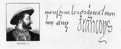 Handwriting and signature of Francis I from a letter to 