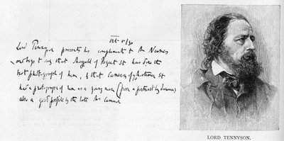 Handwriting and signature of Lord Tennyson by Unbekannt