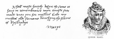 Handwriting and signature of Princess Mary from a letter written to Thomas Cromwell to express her concern for the welfare of Margaret Coke, formerly a servant of her mother, Katherine of Aragon by Unbekannt