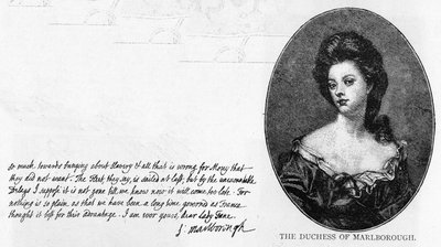 Handwriting and signature of Sarah, Duchess of Marlborough by Unbekannt