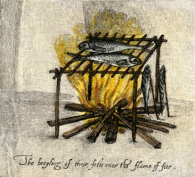History of Indigenous Peoples: Fish grate, dish of the Indians of America, Colony of Virginia by Unbekannter Künstler