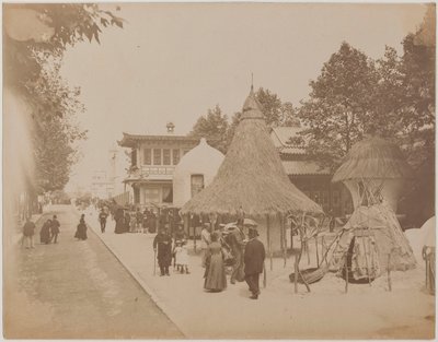 Huts of Central African Natives, Universal Exposition, Champ de Mars, Paris by Unbekannter Künstler