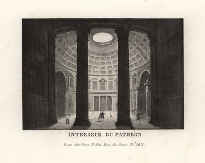 Interior of the Pantheon showing the coffered dome and oculus, Rome by Unbekannt
