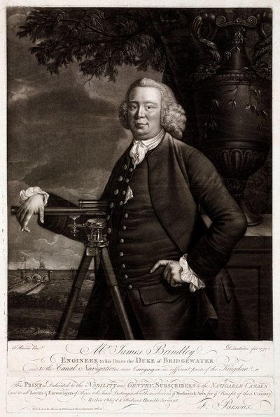 James Brindley, British civil engineer and canal builder by Unbekannt