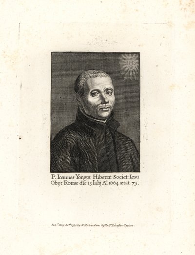 John Yonge, Irish Jesuit priest, died 1664, aged 75. Copperplate engraving from William Richard