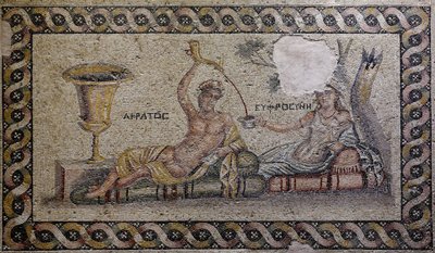 Kratos and Euphrosyne - Mosaic, Zeugma Mosaic Museum, Gaziantep by Unbekannter Künstler