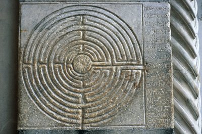 Labyrinth on the portico of the cathedral, Cathedral of St Martin by Benjamin Baud