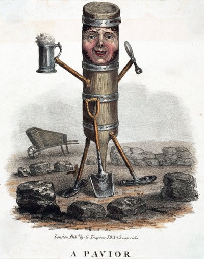 The Paver, Figure Constructed with His Trade Tools, c. 1810-1860 by Unbekannt