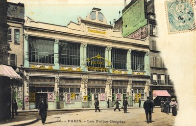Les Folies-Bergere Exterior, Paris Famous Parisian Night Club by Unbekannter Künstler