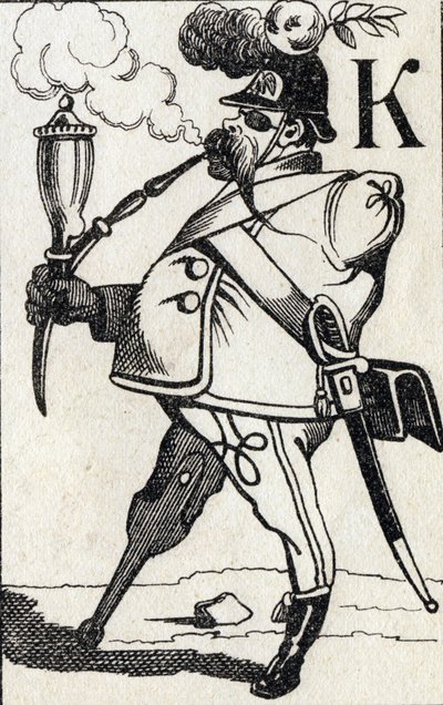 Letter K: Fritz Kreutzer. Engraving in 