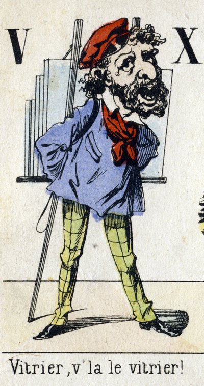 Letter V and X: "Glazier, the glazier!" Alphabet "Children