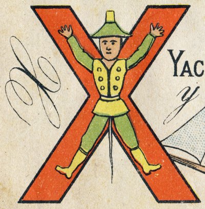 Letter X. Engraving in "ABC Toys". Epinal imaging in chromolithography, circa 1890 by Unbekannt