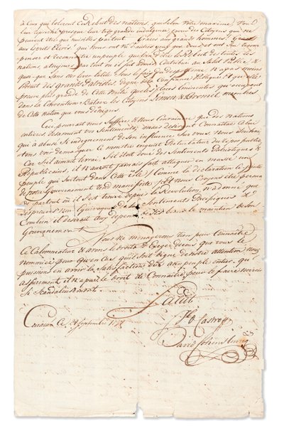 Manuscript letter signed 