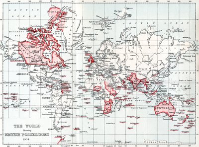 Map of the world showing British possessions in 1904 by Unbekannt