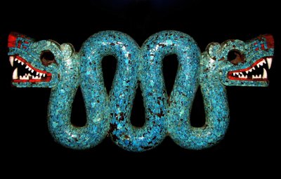 Mosaic of a double-headed serpent for use as a ceremonial pectoral. Aztec, Mixtec, Mexico. 15th-16th century AD by Unbekannter Künstler