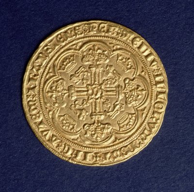 Noble of Edward III reverse showing a cross pattern, Calais mint, introduced 1344 by Unbekannt