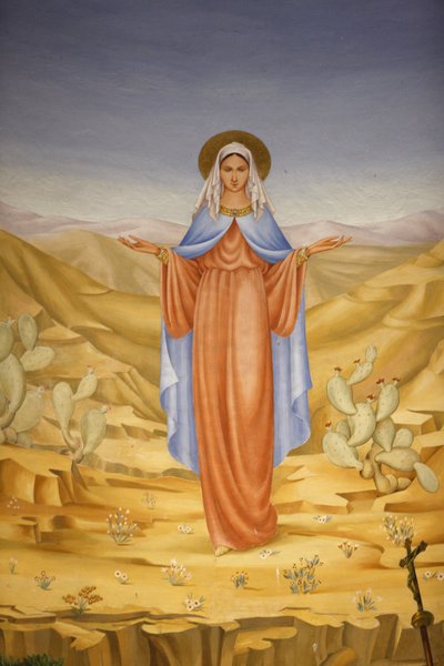 Painting in the Visitation church in Ein Kerem: Virgin Mary in the Holy Land, Ein Kerem, Israel by Unbekannt