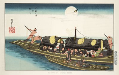 Passengers and crew aboard a small boat, c 1853-1856 by Unbekannt