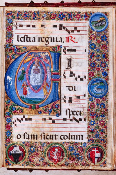 Piccolomini Library: choir book, cod. 15.Q., ff. 64r with “Assumption of the Virgin” by Unbekannter Künstler