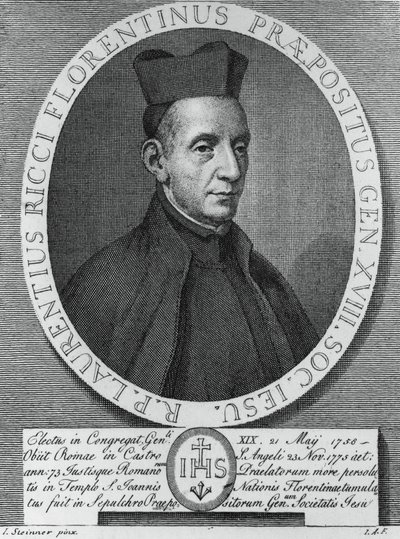 Portrait of Lorenzo Ricci, Italian Jesuit and 18th Superior General of Society of Jesus by William M. Timlin