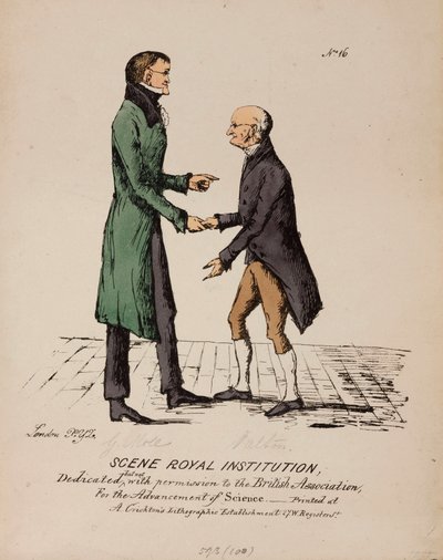 Scene Royal Institution: Gerrit Moll and John Dalton, c 1831-1840 by Unbekannt