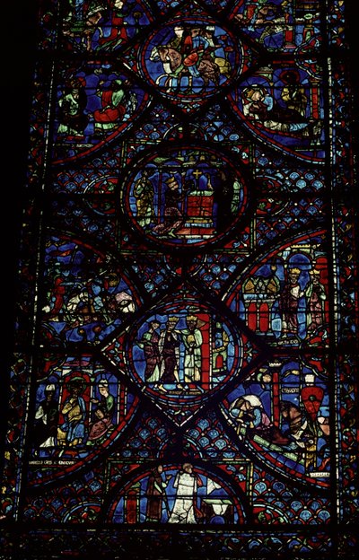 Scenes from the Life of Charlemagne (747-814) from the ambulatory, c.1215-35 (stained glass) by Unbekannt