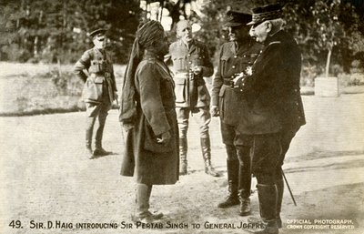 Sir Douglad Haig introducing Pertab Singh to Joffre by Unbekannter Künstler