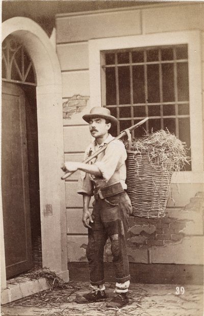 Small Trades: Portrait of a Seller of Straw, the Basket Loads on the Back (19th Century) by Unbekannt