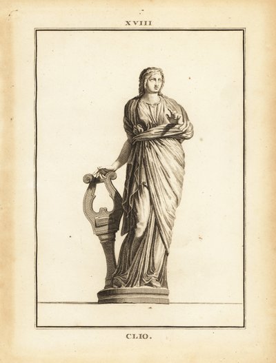 Statue of Clio, Greek muse of history and lyre playing, with lyre by Unbekannt