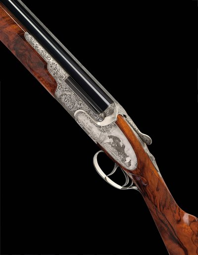 Torcoli and Ferrante-engraved 12-bore "gullwing" Over-and-Under Sidelock Ejector Gun by Flli. Bertuzzi by Unbekannt