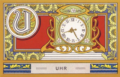 U: Uhr - Alphabet Palmin (Chromolithography, H. Schlinck & Cie, Hamburg) by Unbekannter Künstler