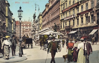 Vienna, Graben - famous street in city centre with people strolling by Unbekannter Künstler