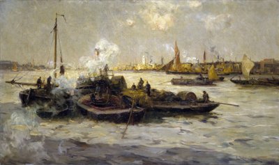View of Limehouse, England, with a Description of the Industrialization of the Thames at the End of the Victorian Era by Unbekannter Künstler