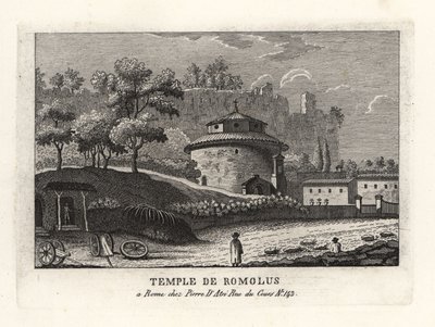 View of the Temple of Romulus, the basilica of Santi Cosma e Damiano, Forum, Rome by Unbekannt