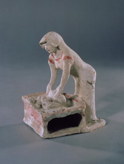 Woman Kneading Bread on Top of a Square Slab, Greek, from Aulis, c.500-475 BC by Unbekannt