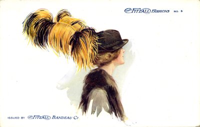 Woman Wearing a Hat with Ostrich Feather by Unbekannter Künstler