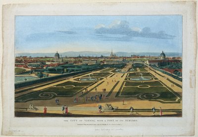View of the Belvedere Garden in Vienna Towards the Lower Belvedere by Unbekannter Stecher