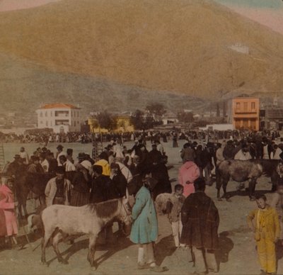 The Larisa, or Ancient Citadel 950 ft. High W. from Market Place, Argos, Greece by Underwood and Underwood