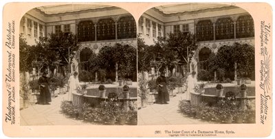 The inner court of a Damascus home, Syria, 1900 by Underwood and Underwood