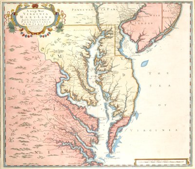A New Map of Virginia and Maryland and the Improved Parts of Pennsylvania and New Jersey by Unidentified